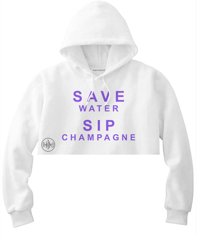 Save/Sip Crop Hoodie